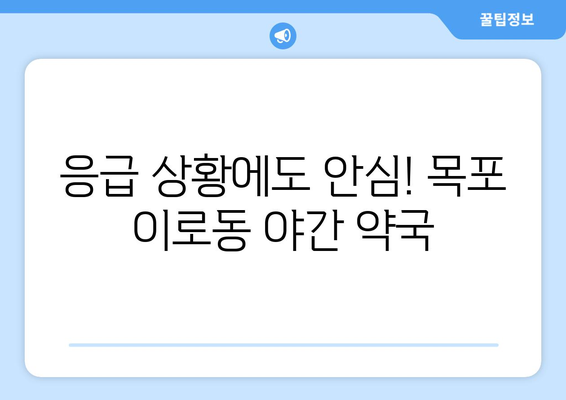 전라남도 목포시 이로동 24시간 토요일 일요일 휴일 공휴일 야간 약국