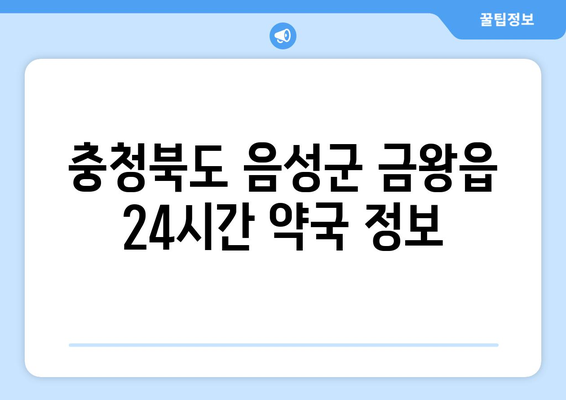 충청북도 음성군 금왕읍 24시간 토요일 일요일 휴일 공휴일 야간 약국