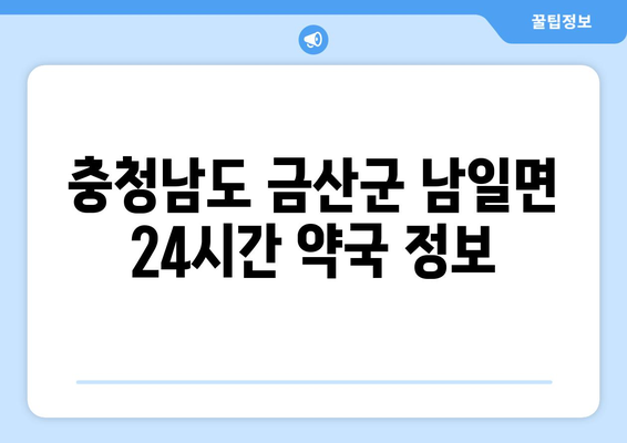 충청남도 금산군 남일면 24시간 토요일 일요일 휴일 공휴일 야간 약국