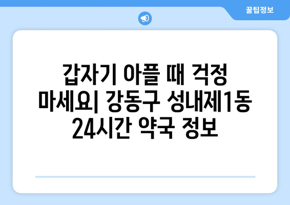 서울시 강동구 성내제1동 24시간 토요일 일요일 휴일 공휴일 야간 약국