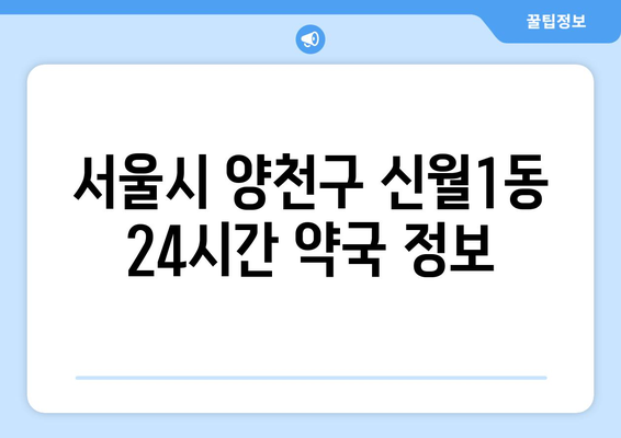 서울시 양천구 신월1동 24시간 토요일 일요일 휴일 공휴일 야간 약국