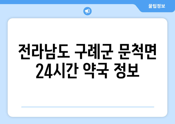 전라남도 구례군 문척면 24시간 토요일 일요일 휴일 공휴일 야간 약국