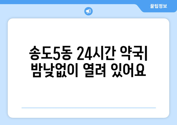 인천시 연수구 송도5동 24시간 토요일 일요일 휴일 공휴일 야간 약국