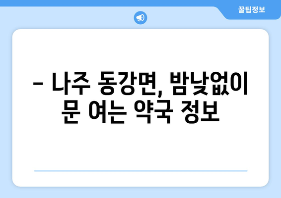 전라남도 나주시 동강면 24시간 토요일 일요일 휴일 공휴일 야간 약국