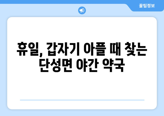 경상남도 산청군 단성면 24시간 토요일 일요일 휴일 공휴일 야간 약국