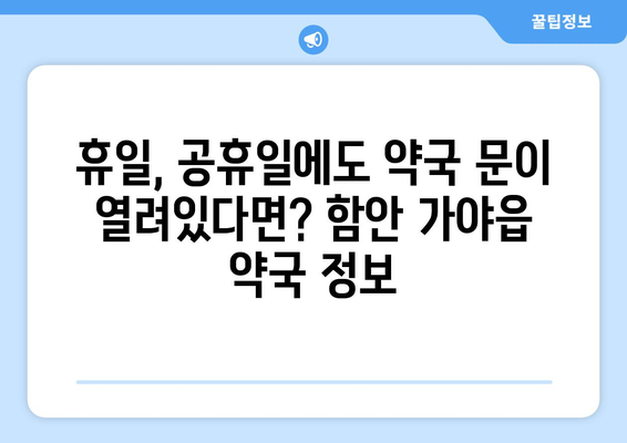 경상남도 함안군 가야읍 24시간 토요일 일요일 휴일 공휴일 야간 약국