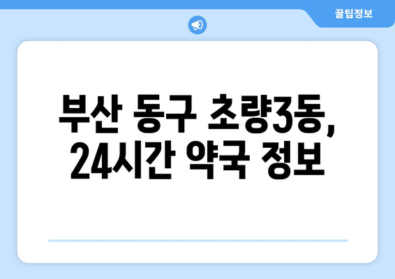 부산시 동구 초량3동 24시간 토요일 일요일 휴일 공휴일 야간 약국