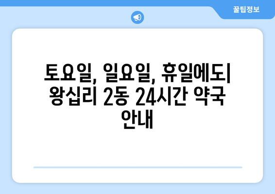 서울시 성동구 왕십리제2동 24시간 토요일 일요일 휴일 공휴일 야간 약국