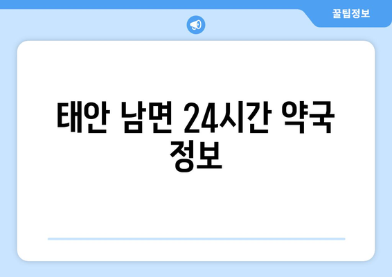 충청남도 태안군 남면 24시간 토요일 일요일 휴일 공휴일 야간 약국