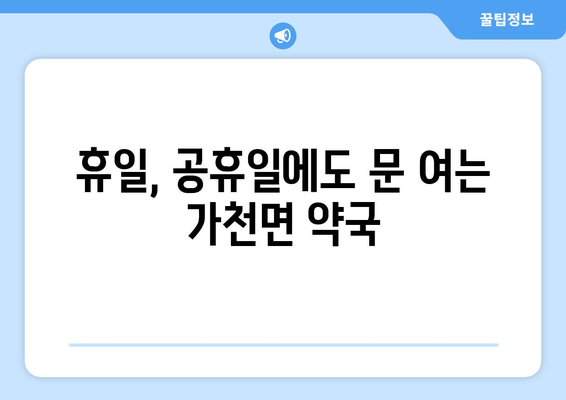 경상북도 성주군 가천면 24시간 토요일 일요일 휴일 공휴일 야간 약국