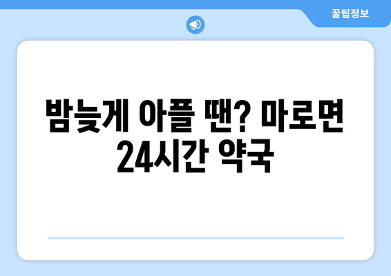 충청북도 보은군 마로면 24시간 토요일 일요일 휴일 공휴일 야간 약국