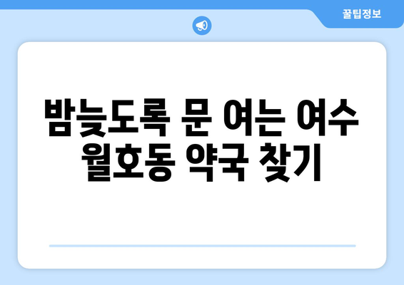 전라남도 여수시 월호동 24시간 토요일 일요일 휴일 공휴일 야간 약국