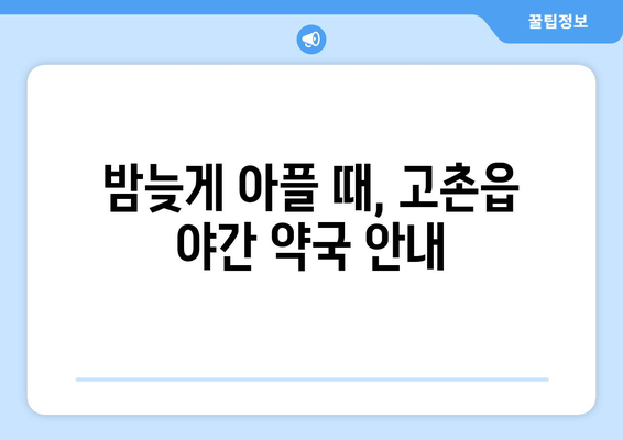 경기도 김포시 고촌읍 24시간 토요일 일요일 휴일 공휴일 야간 약국