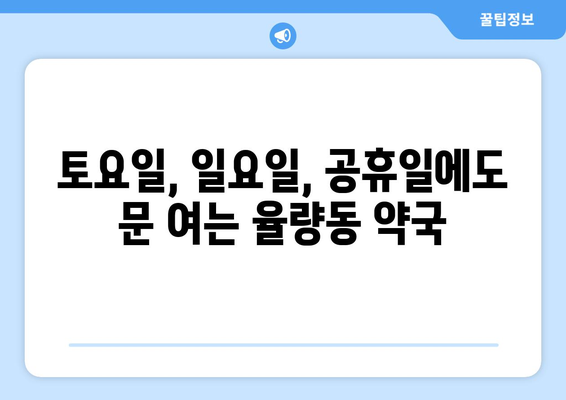 충청북도 청주시 흥덕구 율량동 24시간 토요일 일요일 휴일 공휴일 야간 약국