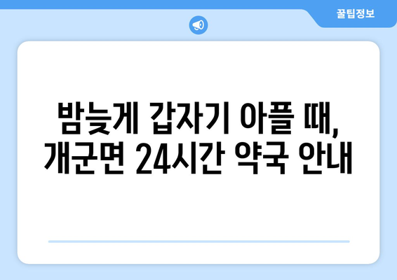 경기도 양평군 개군면 24시간 토요일 일요일 휴일 공휴일 야간 약국