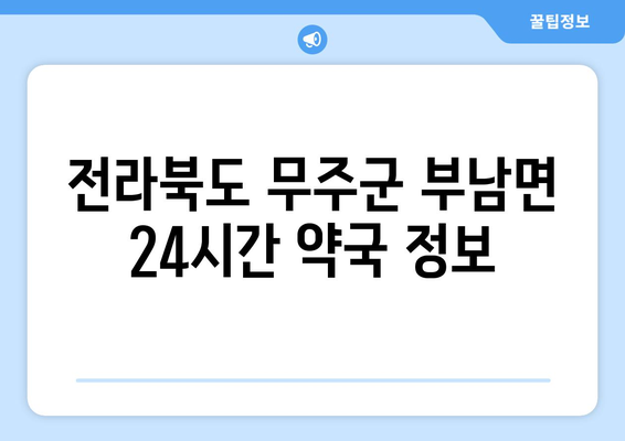 전라북도 무주군 부남면 24시간 토요일 일요일 휴일 공휴일 야간 약국