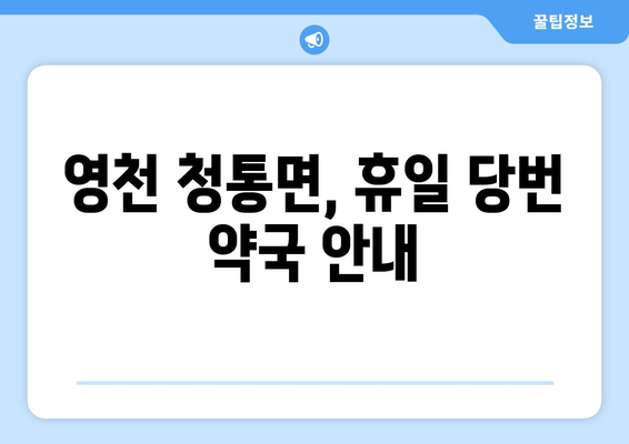 경상북도 영천시 청통면 24시간 토요일 일요일 휴일 공휴일 야간 약국