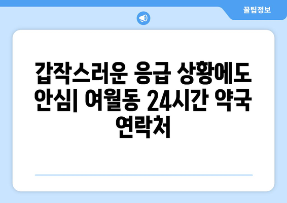 경기도 부천시 여월동 24시간 토요일 일요일 휴일 공휴일 야간 약국