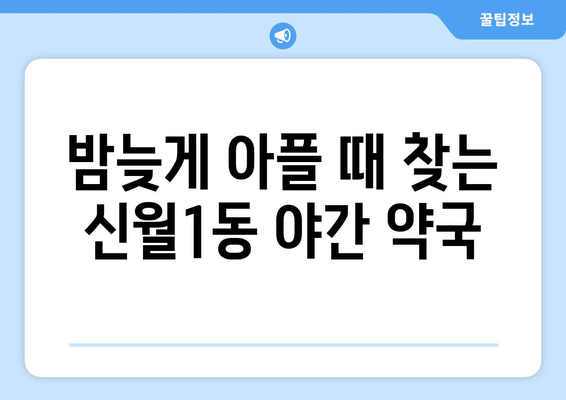 서울시 양천구 신월1동 24시간 토요일 일요일 휴일 공휴일 야간 약국