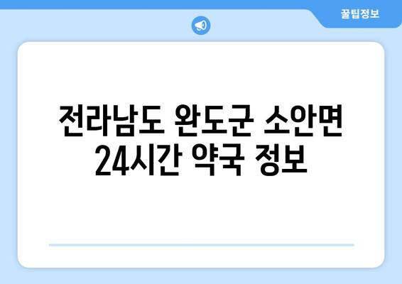 전라남도 완도군 소안면 24시간 토요일 일요일 휴일 공휴일 야간 약국