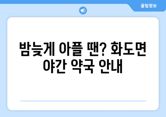 인천시 강화군 화도면 24시간 토요일 일요일 휴일 공휴일 야간 약국