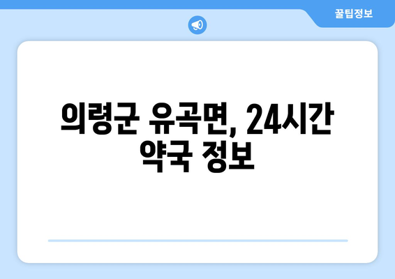 경상남도 의령군 유곡면 24시간 토요일 일요일 휴일 공휴일 야간 약국