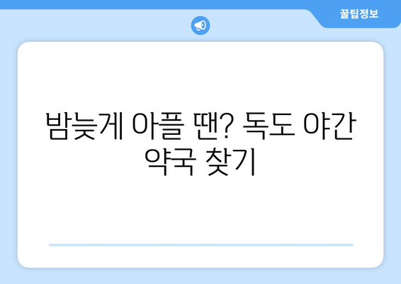 경상북도 울릉군 독도 24시간 토요일 일요일 휴일 공휴일 야간 약국