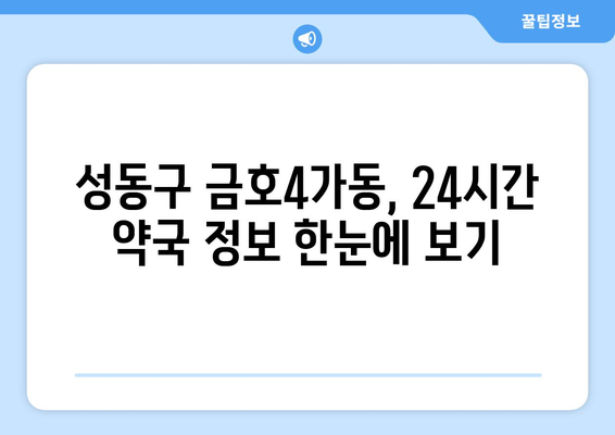 서울시 성동구 금호4가동 24시간 토요일 일요일 휴일 공휴일 야간 약국