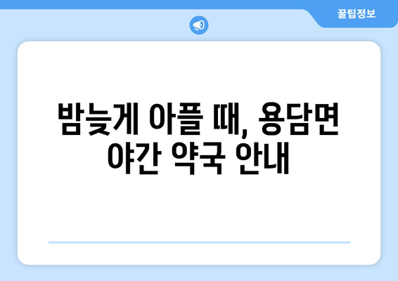 전라북도 진안군 용담면 24시간 토요일 일요일 휴일 공휴일 야간 약국