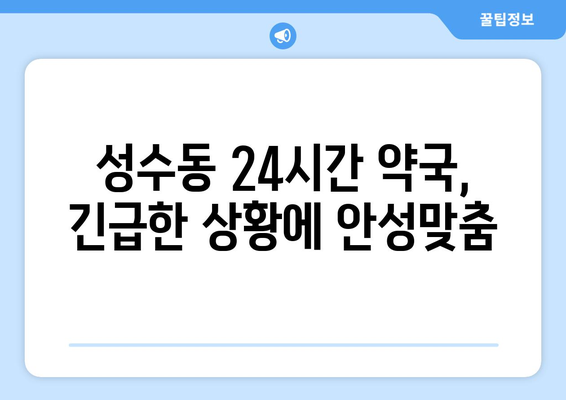 서울시 성동구 성수2가제1동 24시간 토요일 일요일 휴일 공휴일 야간 약국