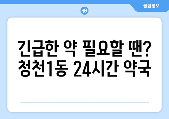 인천시 부평구 청천1동 24시간 토요일 일요일 휴일 공휴일 야간 약국