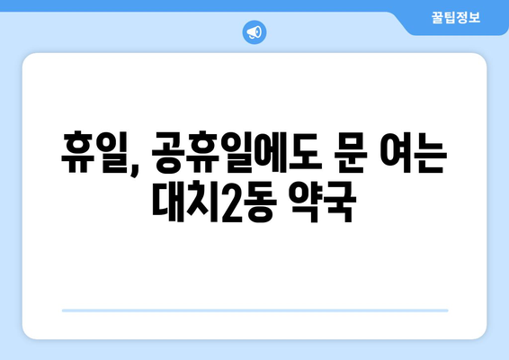 서울시 강남구 대치2동 24시간 토요일 일요일 휴일 공휴일 야간 약국