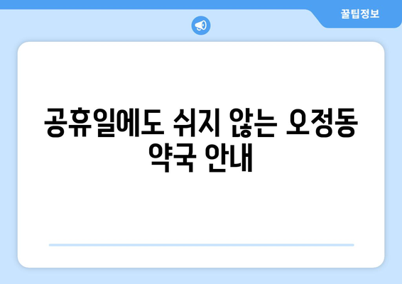 대전시 대덕구 오정동 24시간 토요일 일요일 휴일 공휴일 야간 약국