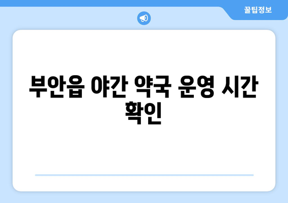 전라북도 부안군 부안읍 24시간 토요일 일요일 휴일 공휴일 야간 약국