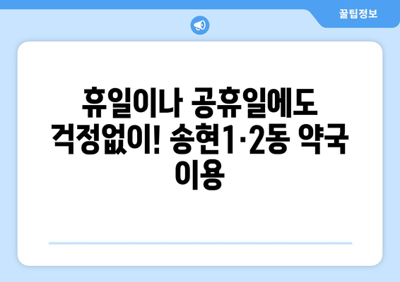 인천시 동구 송현1·2동 24시간 토요일 일요일 휴일 공휴일 야간 약국