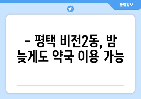 경기도 평택시 비전2동 24시간 토요일 일요일 휴일 공휴일 야간 약국