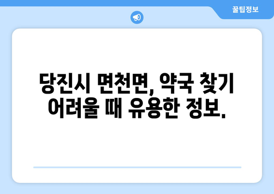 충청남도 당진시 면천면 24시간 토요일 일요일 휴일 공휴일 야간 약국