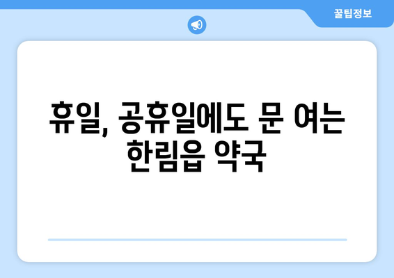 제주도 제주시 한림읍 24시간 토요일 일요일 휴일 공휴일 야간 약국