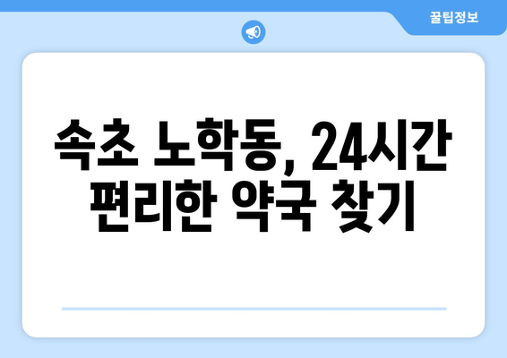 강원도 속초시 노학동 24시간 토요일 일요일 휴일 공휴일 야간 약국