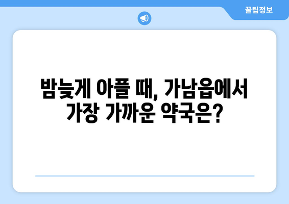 경기도 여주시 가남읍 24시간 토요일 일요일 휴일 공휴일 야간 약국