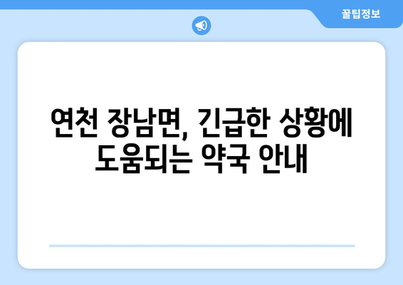 경기도 연천군 장남면 24시간 토요일 일요일 휴일 공휴일 야간 약국