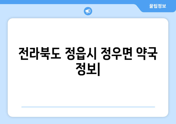 전라북도 정읍시 정우면 24시간 토요일 일요일 휴일 공휴일 야간 약국