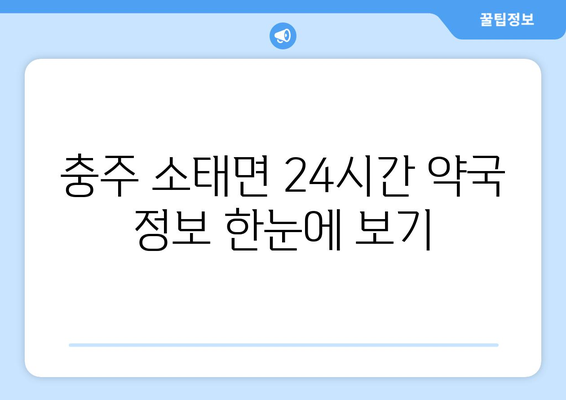 충청북도 충주시 소태면 24시간 토요일 일요일 휴일 공휴일 야간 약국