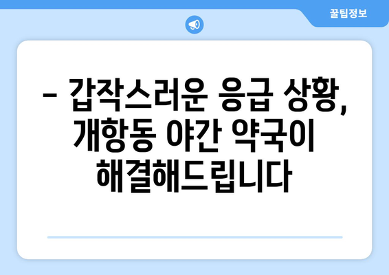 인천시 중구 개항동 24시간 토요일 일요일 휴일 공휴일 야간 약국