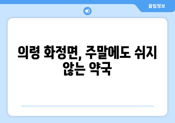 경상남도 의령군 화정면 24시간 토요일 일요일 휴일 공휴일 야간 약국