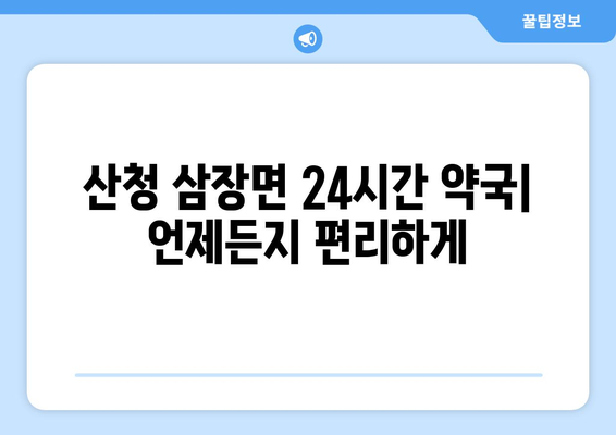 경상남도 산청군 삼장면 24시간 토요일 일요일 휴일 공휴일 야간 약국