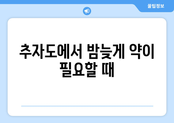 제주도 제주시 추자면 24시간 토요일 일요일 휴일 공휴일 야간 약국