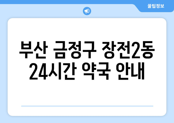 부산시 금정구 장전2동 24시간 토요일 일요일 휴일 공휴일 야간 약국