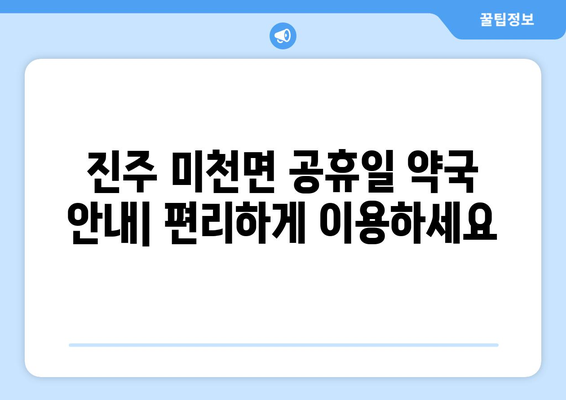 경상남도 진주시 미천면 24시간 토요일 일요일 휴일 공휴일 야간 약국