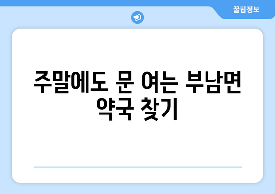 전라북도 무주군 부남면 24시간 토요일 일요일 휴일 공휴일 야간 약국